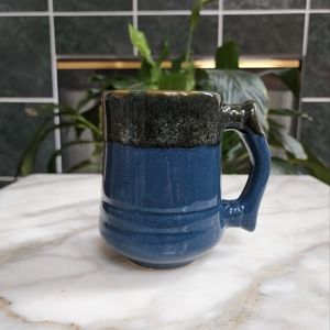 Blue Glazed Barrel Coffee Mug